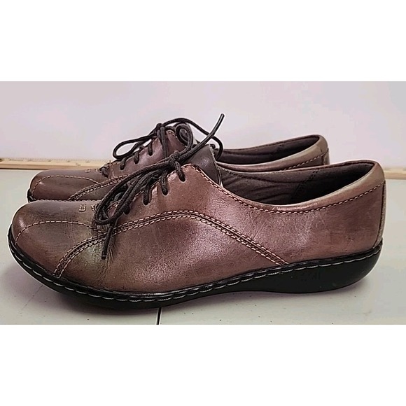 Clarks Ashland Pearl Oxford Brown Leather Lace Up Size 8.5M Womens EUC 26102777 - Picture 4 of 7